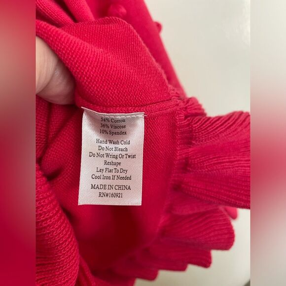 NWT S’EDGE Mable Boutique Lipstick Pink long sleeve pullover Sweater in Medium - Picture 3 of 6